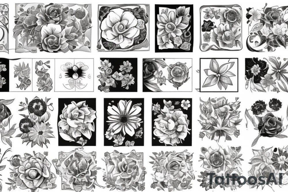 Dark flowers tattoo idea