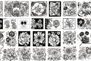 Dark flowers tattoo idea