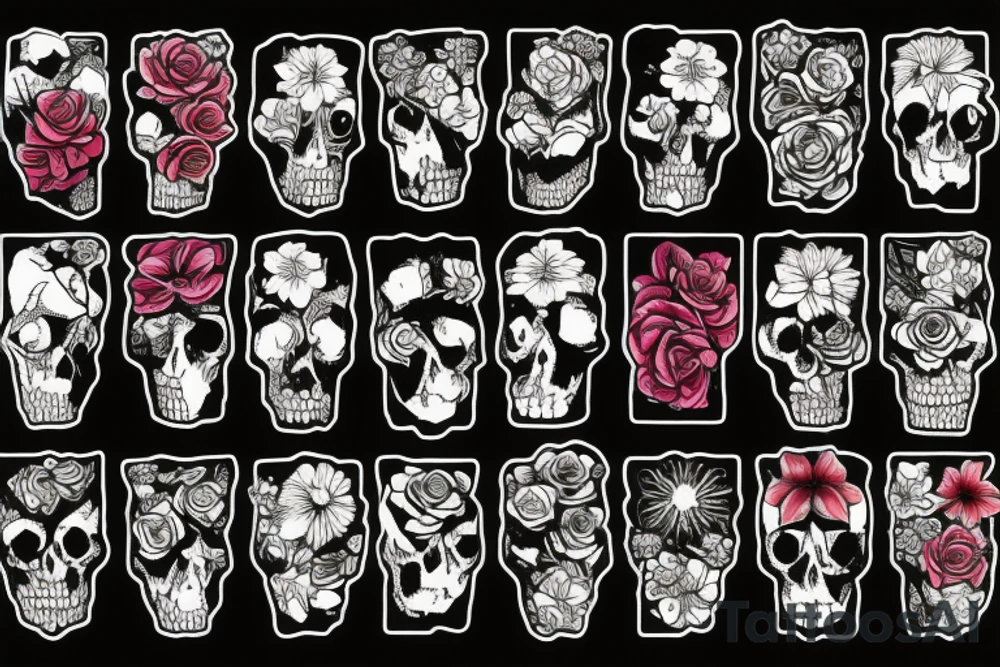 Dark bloody  flowers tattoo idea