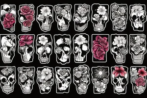 Dark bloody  flowers tattoo idea