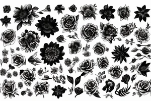 Dark bloody  flowers tattoo idea