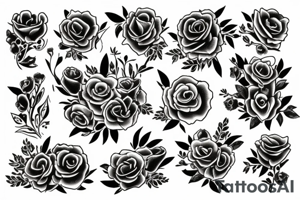 Dark bloody  flowers tattoo idea
