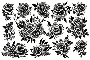 Dark bloody  flowers tattoo idea