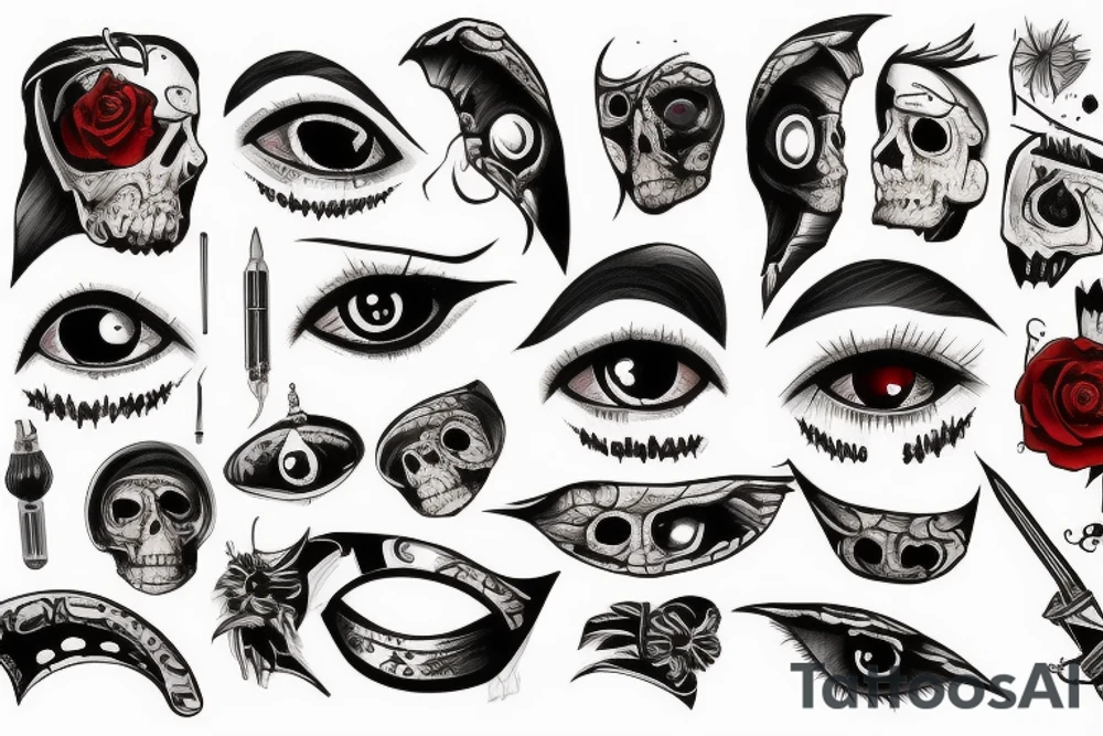 Bloody dark eye tattoo idea
