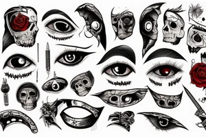 Bloody dark eye tattoo idea
