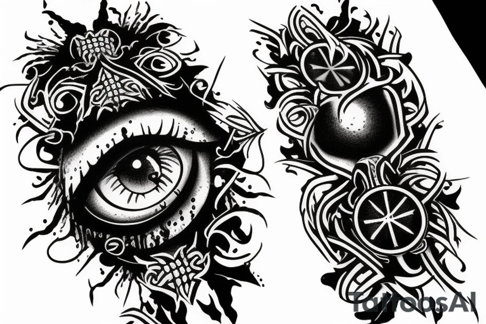 Bloody dark eye tattoo idea