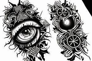 Bloody dark eye tattoo idea