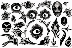 Bloody dark eye tattoo idea