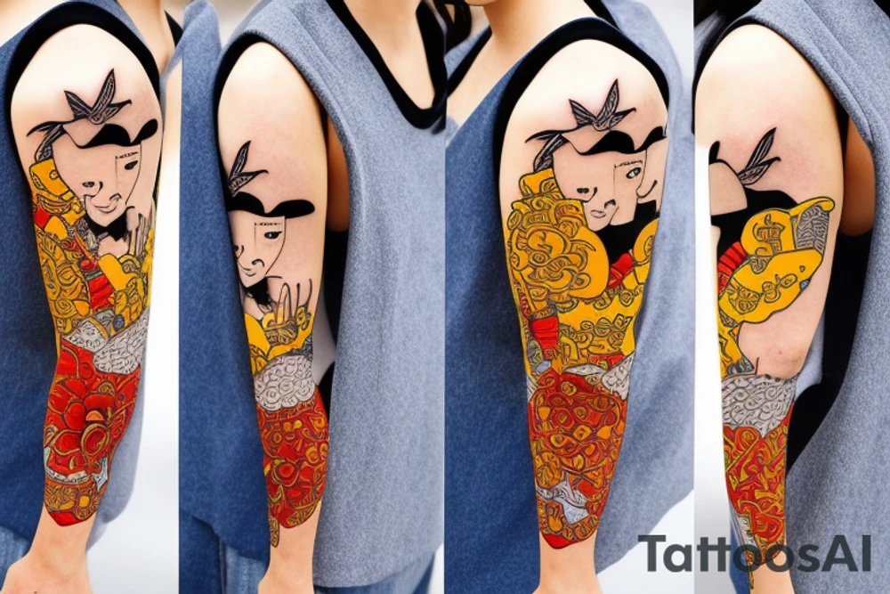 capybara with samurai sword in kimono tattoo idea