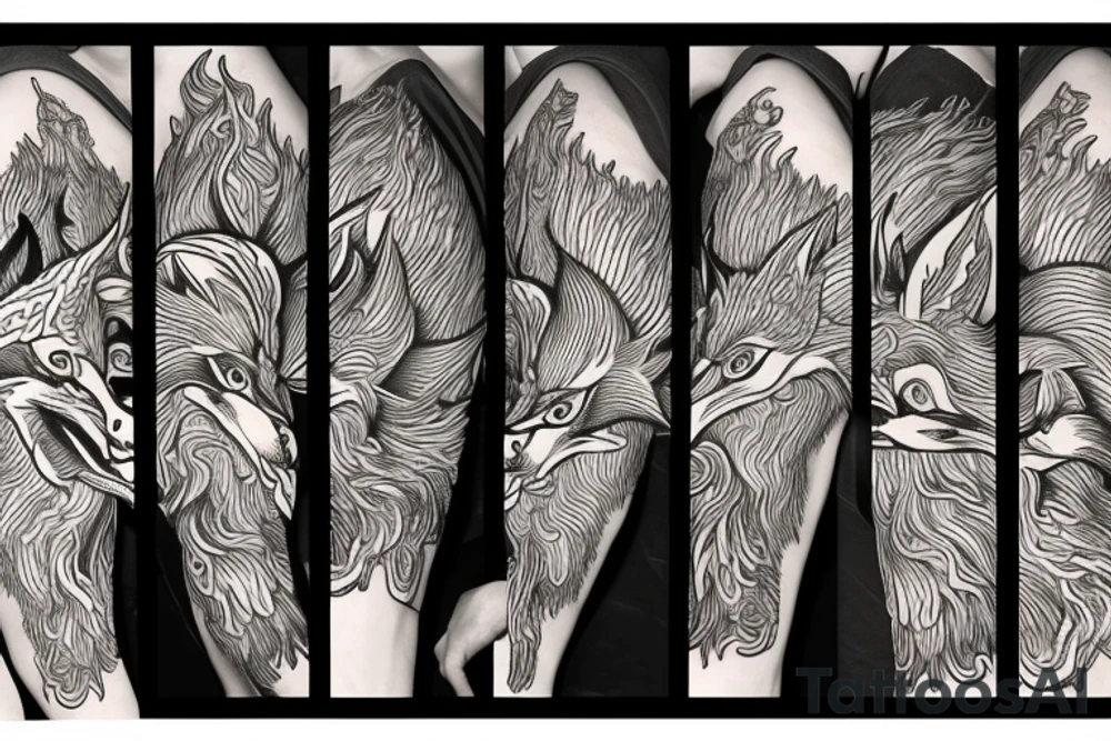 nine tailed fox tattoo idea