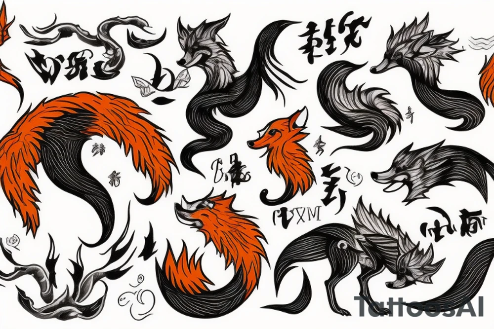 nine tailed fox tattoo idea