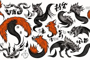 nine tailed fox tattoo idea