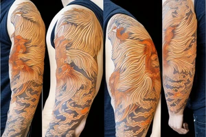nine tailed fox traditional style tattoo idea