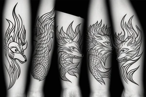 nine tailed fox traditional style tattoo idea