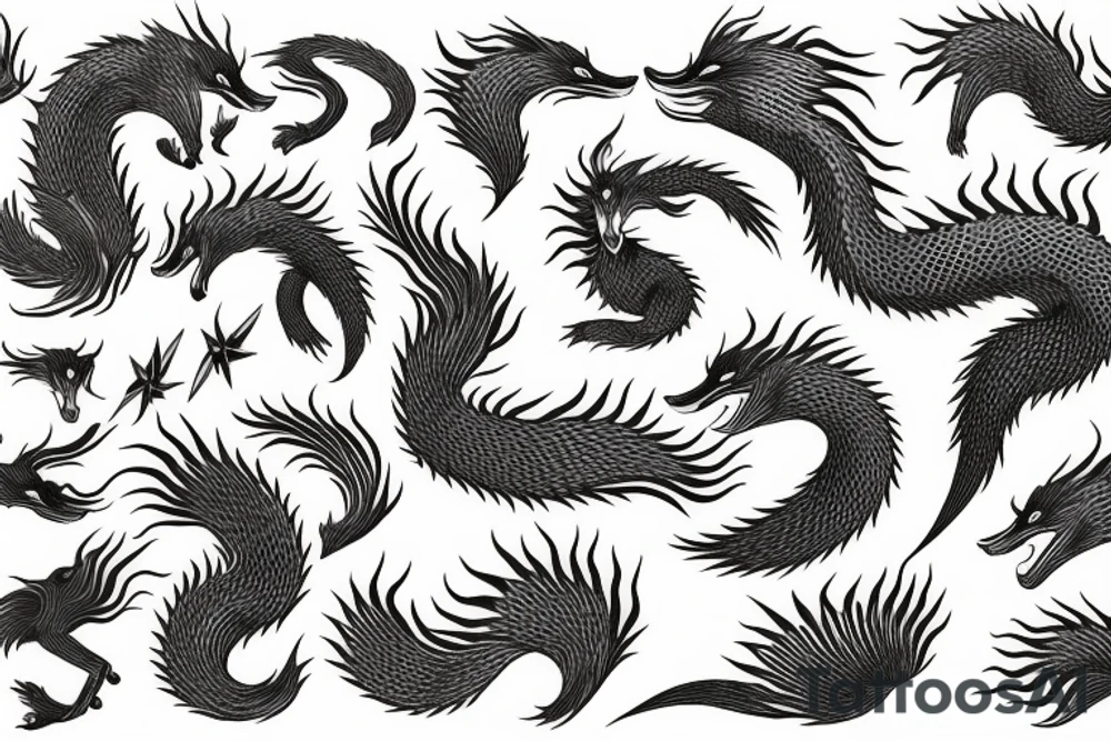 nine tailed fox traditional style tattoo idea