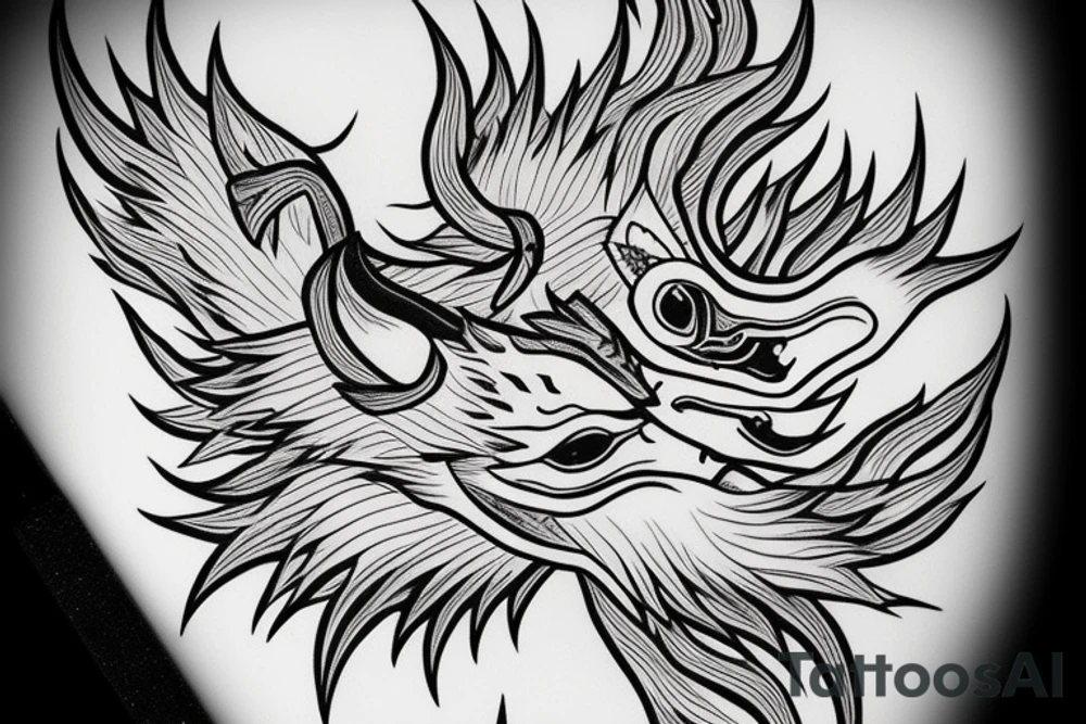 nine tailed fox traditional style tattoo idea