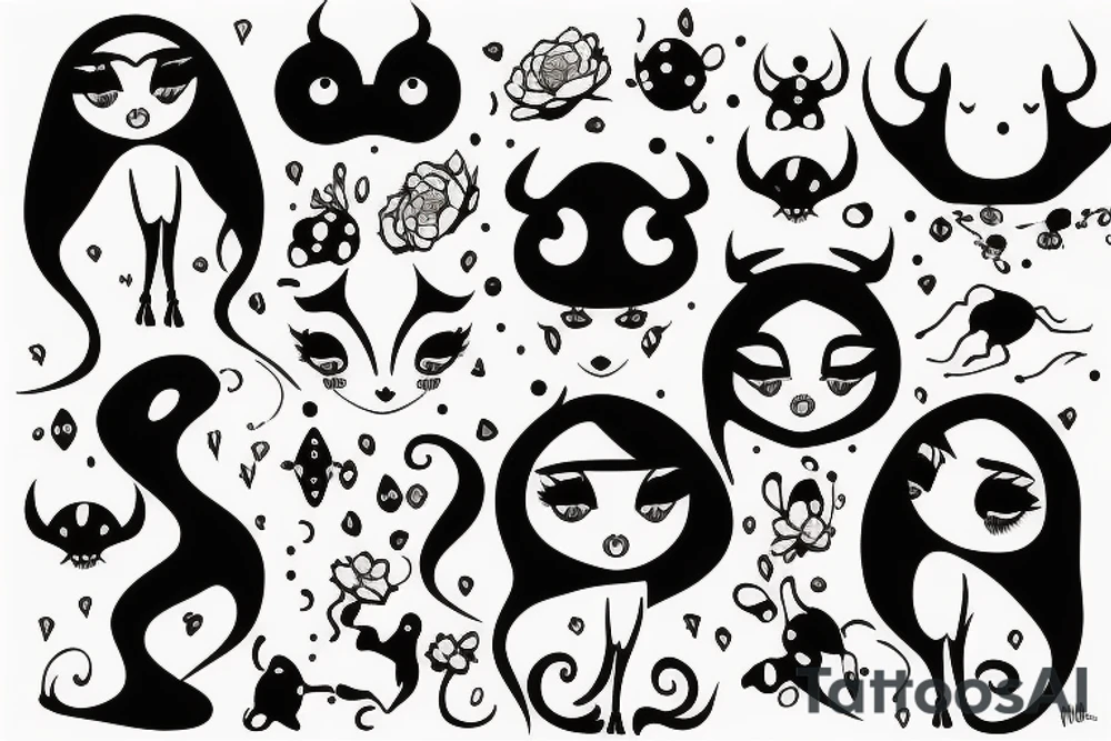 Female Cow with big eyes tattoo idea