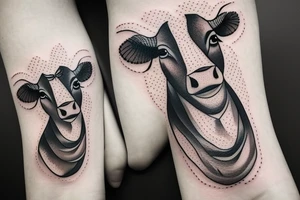 Female Cow with big eyes tattoo idea