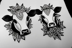 Female Cow with big eyes tattoo idea
