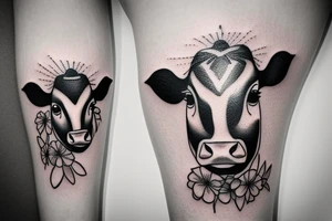 Female Cow with big eyes tattoo idea