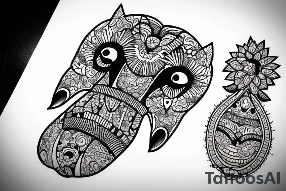 Female Cow with big eyes tattoo idea