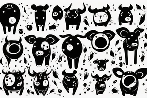 Female Cow with big eyes tattoo idea