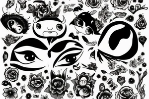 Female Cow with big eyes tattoo idea