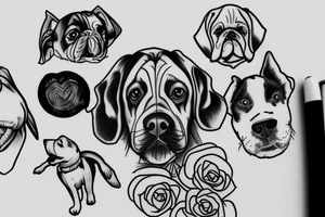 Dog watching sad tattoo idea