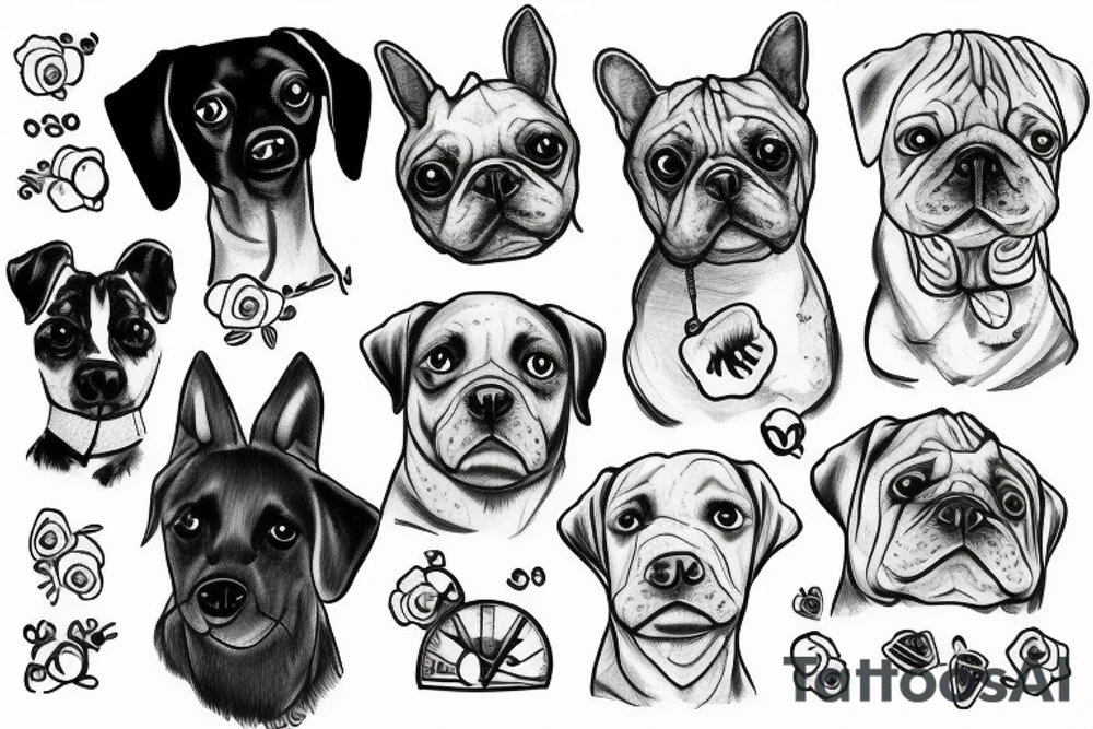 Dog watching sad tattoo idea