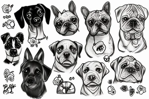 Dog watching sad tattoo idea