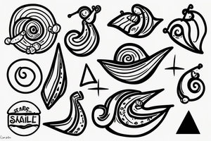 a snail with a sail on its back crawls around the globe tattoo idea