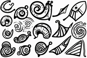 a snail with a sail tattoo idea