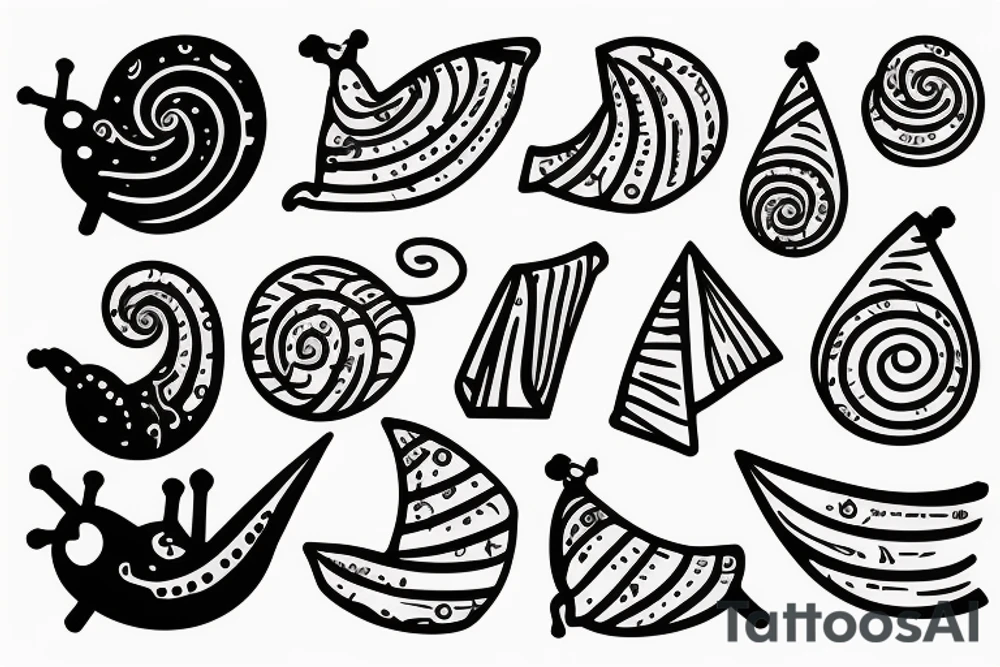 a snail with a sail on a back tattoo idea