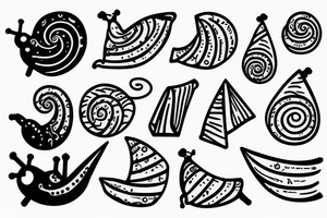 a snail with a sail on a back tattoo idea