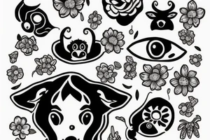 Female Cow with big eyes tattoo idea