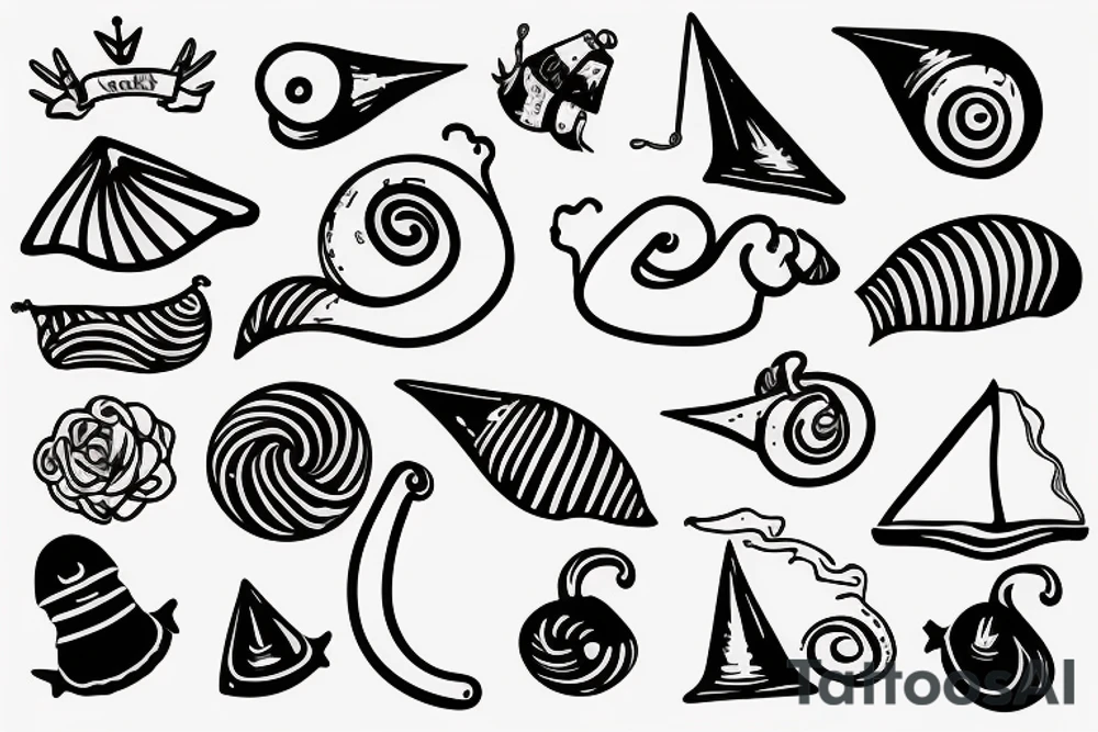 a snail with a sail on a back tattoo idea