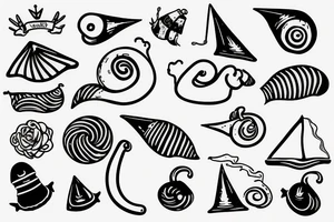 a snail with a sail on a back tattoo idea