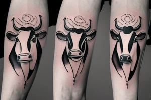 Female Cow with big eyes tattoo idea