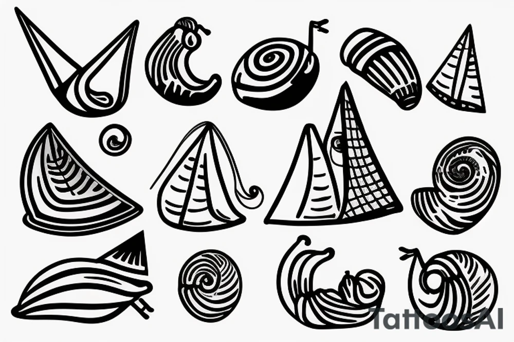 snail with a sail on a shell tattoo idea
