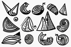 snail with a sail on a shell tattoo idea