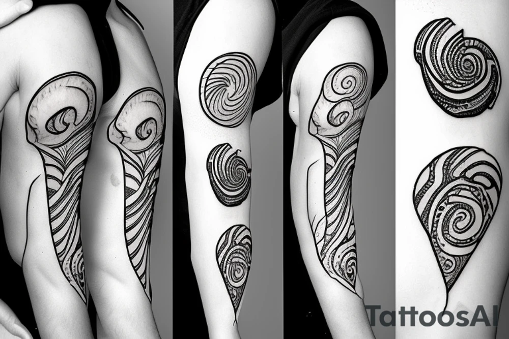 snail with a sail on a shell tattoo idea
