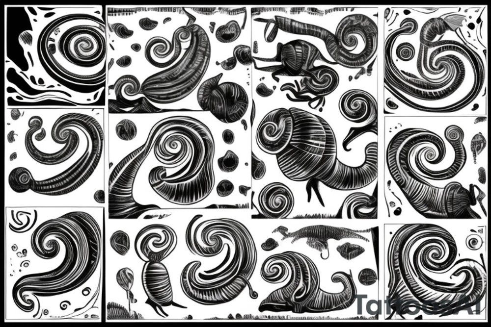 the snail crawls through the depths tattoo idea