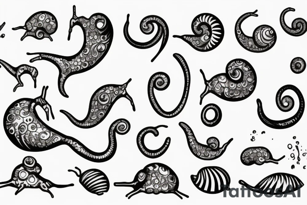 the snail crawls through the depths tattoo idea