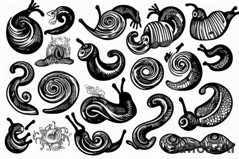 the snail crawls through the depths tattoo idea