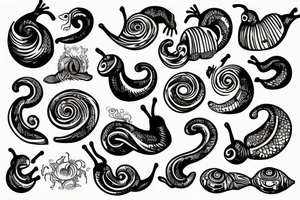 the snail crawls through the depths tattoo idea
