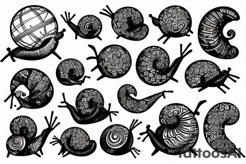 snail crawling on the globe tattoo idea