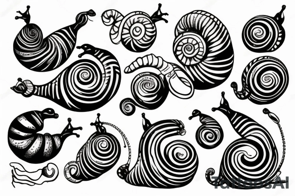 snail crawling on the globe tattoo idea