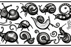 snail crawling on the globe tattoo idea