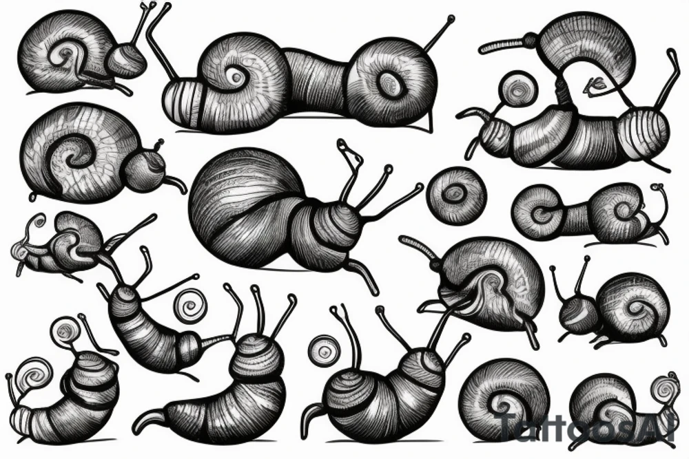 snail crawling on the globe tattoo idea