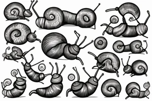 snail crawling on the globe tattoo idea